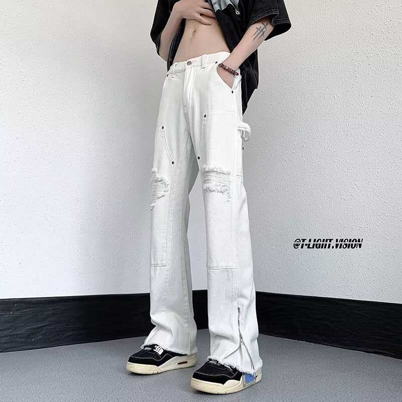 Black【C1062】Ch men's jeans - casual denim trousers with comfortable fit for everyday wear