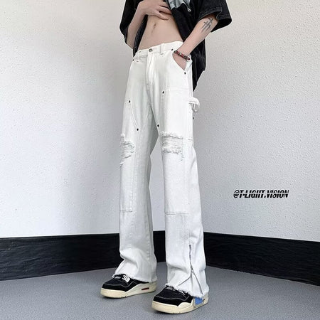 Black【C1062】Ch men's jeans - casual denim trousers with comfortable fit for everyday wear