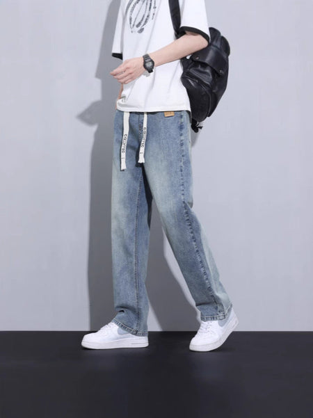 Blue【】Dln men's jeans - casual denim trousers with comfortable fit for everyday wear