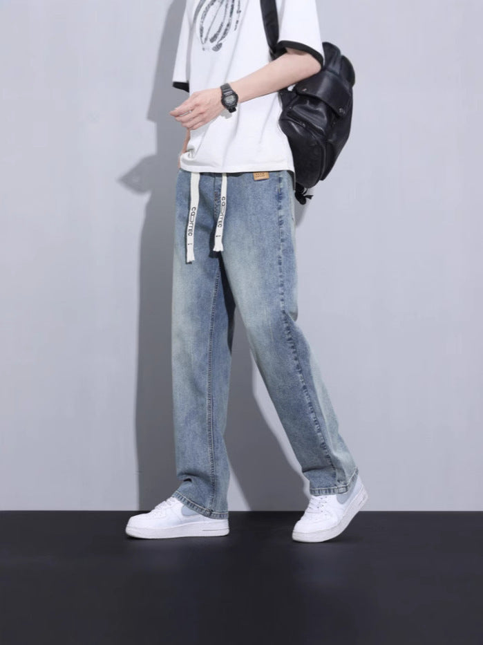 Blue【】Dln men's jeans - casual denim trousers with comfortable fit for everyday wear