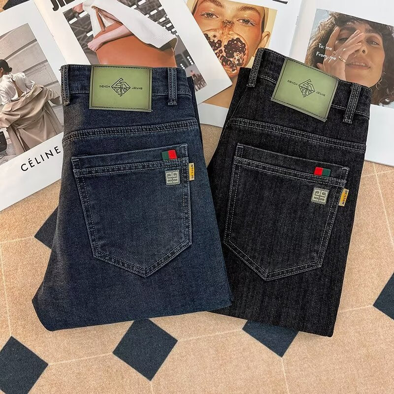 Black Gray【】Xk men's jeans - casual denim trousers with comfortable fit for everyday wear