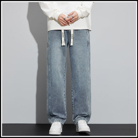 Black【】Xk men's jeans - casual denim trousers with comfortable fit for everyday wear