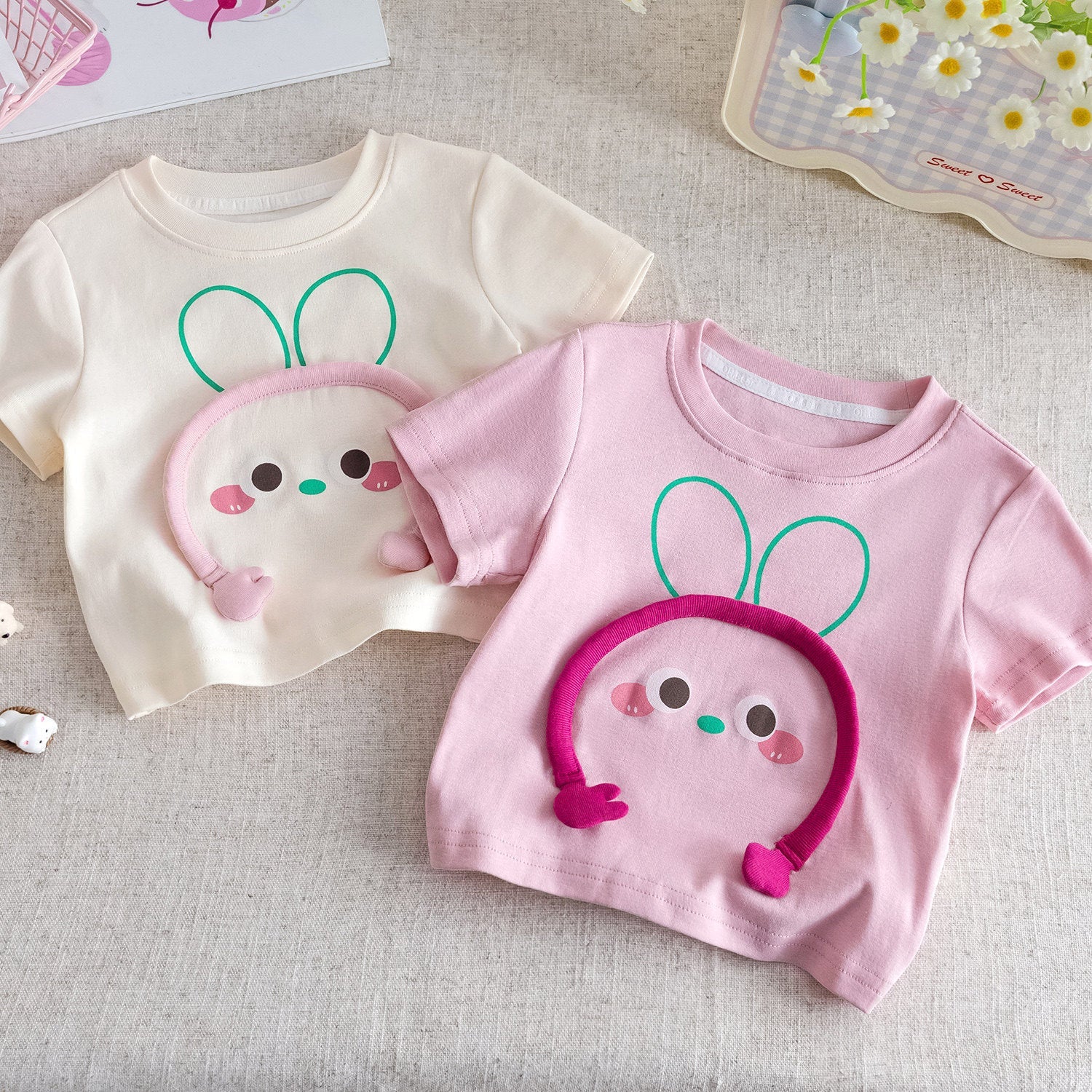 Girls 3D Cartoon Cotton T-Shirt – Cute Summer Top – T-Shirts – Image 2