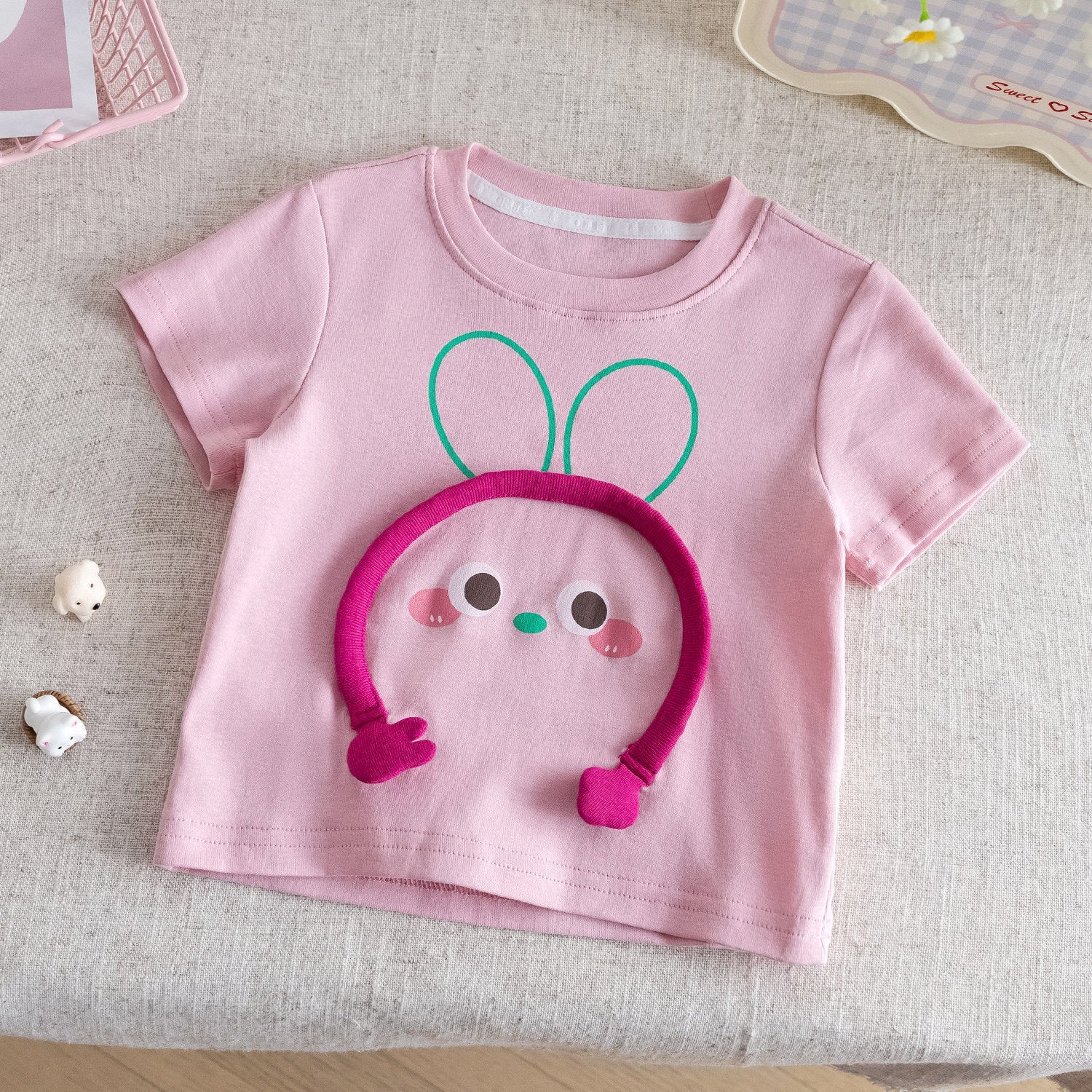 Girls 3D Cartoon Cotton T-Shirt – Cute Summer Top – T-Shirts – Image 4