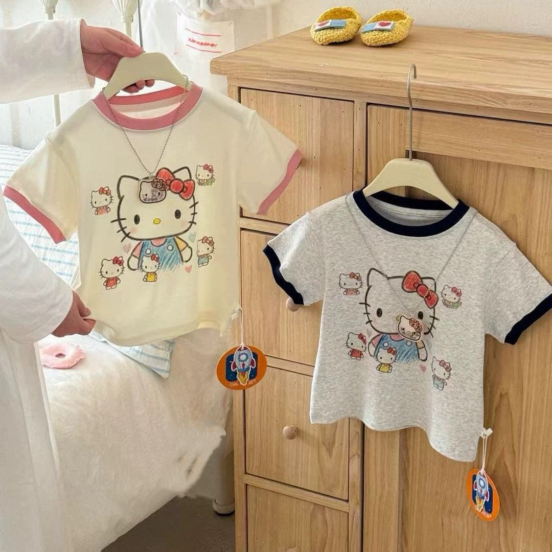 Girls Cartoon Print T-Shirt – Cute Summer Casual Wear – T-Shirts – Image 2