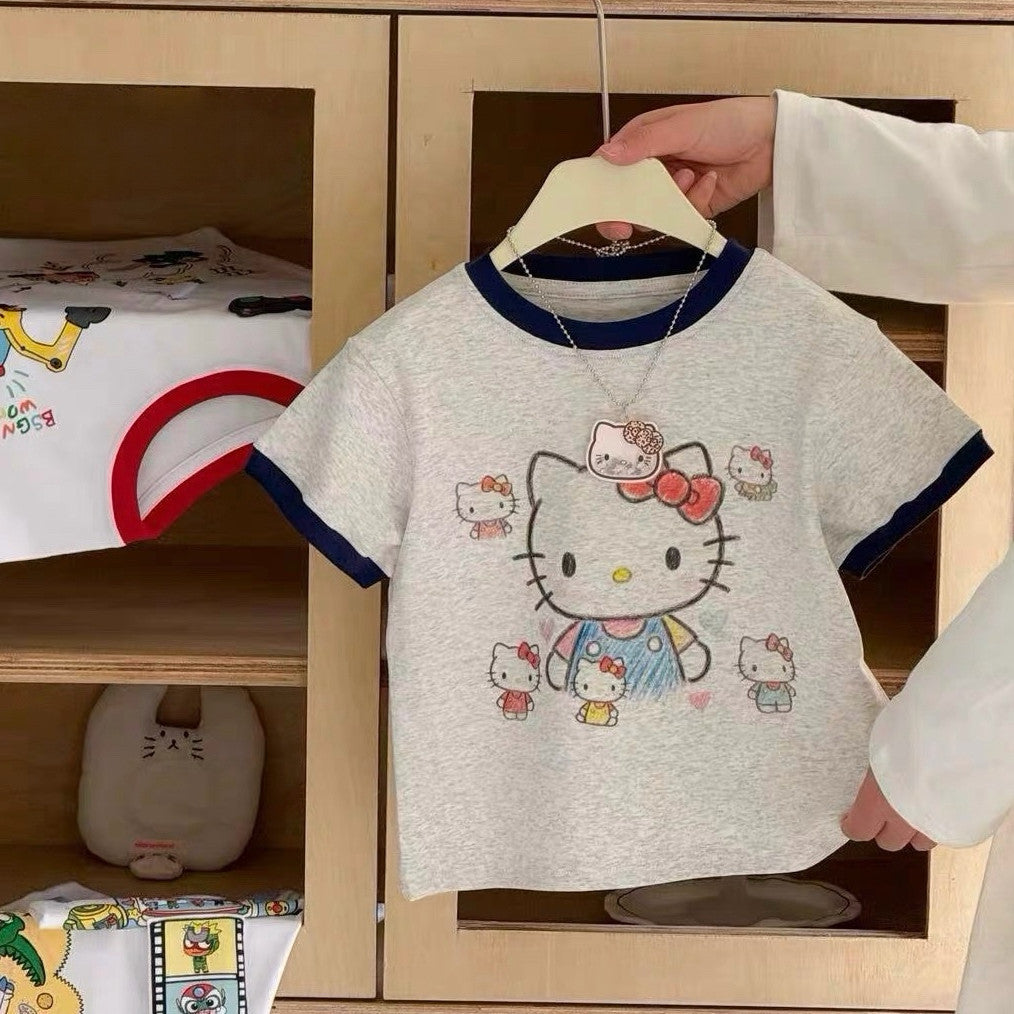 Girls Cartoon Print T-Shirt – Cute Summer Casual Wear – T-Shirts – Image 3