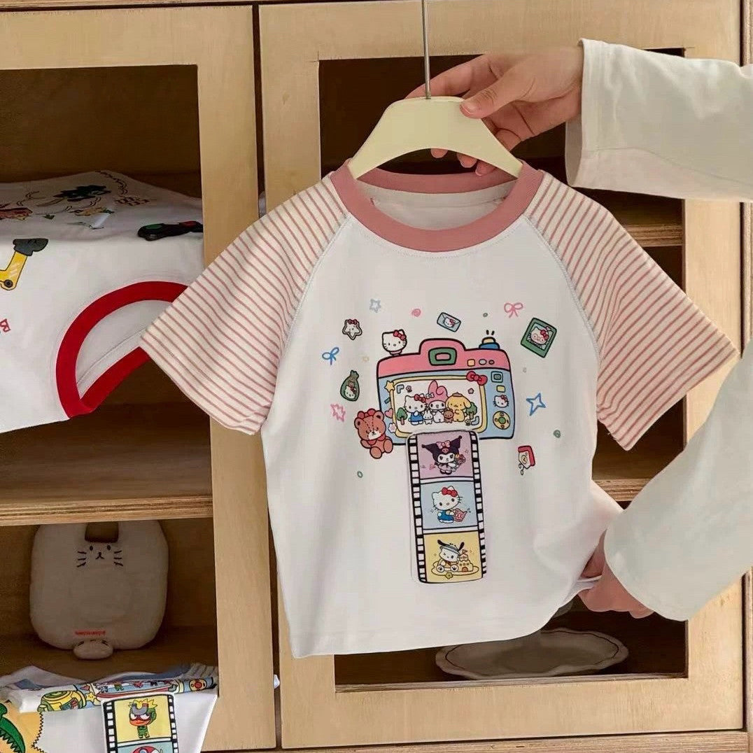 Girls Cartoon Print T-Shirt – Cute Summer Casual Wear – T-Shirts – Image 4