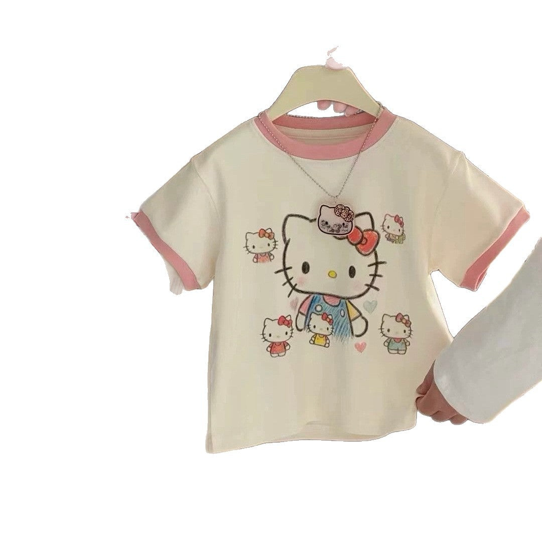 Girls Cartoon Print T-Shirt – Cute Summer Casual Wear – T-Shirts – Image 5
