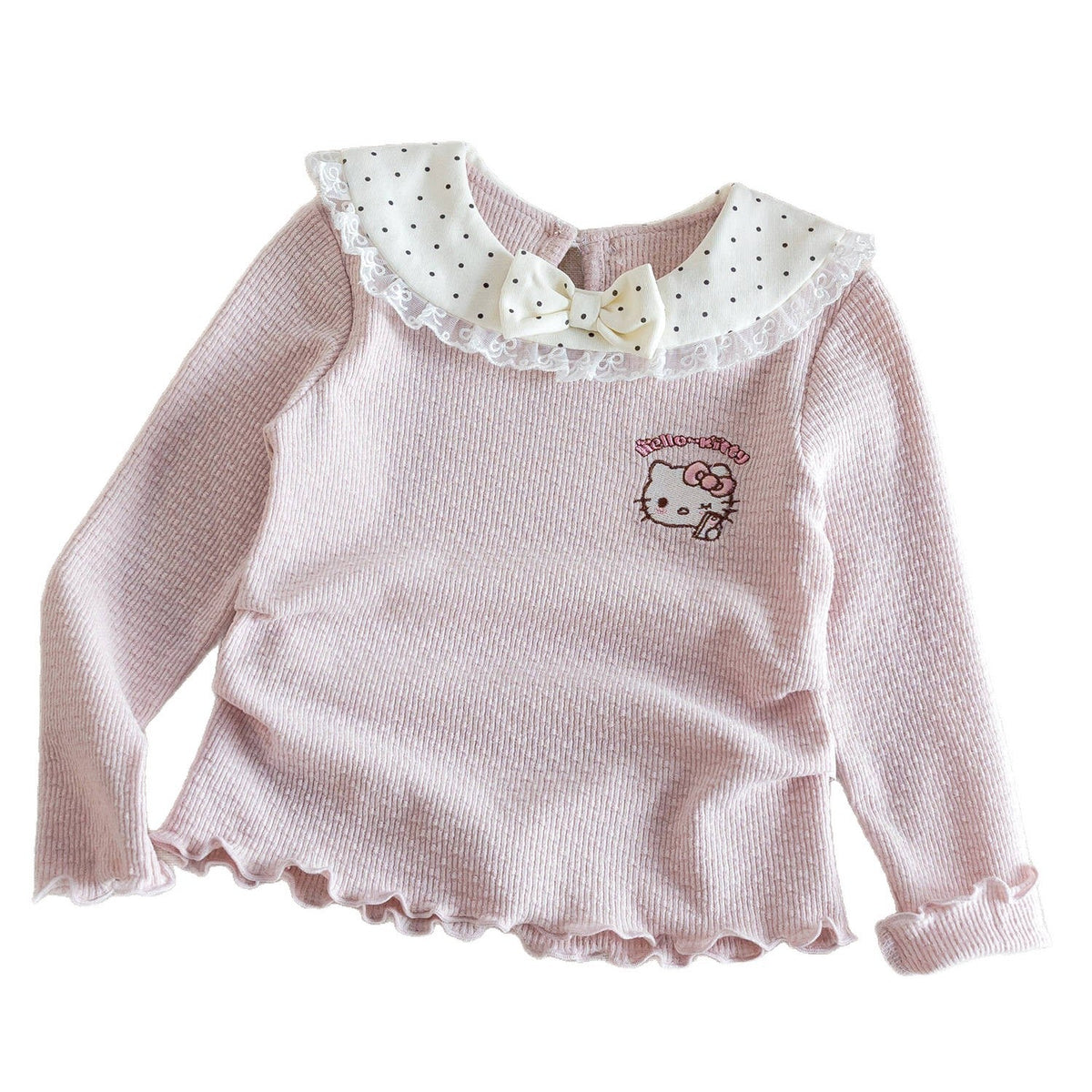 Girls Kitty Cat Long Sleeve T-Shirt – Cute Ruffle Top – T-Shirts – Image 5