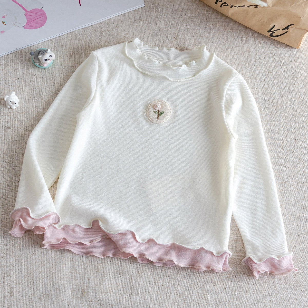 Girls Cotton Lace Long Sleeve Top – Spring Casual Wear – T-Shirts – Image 4