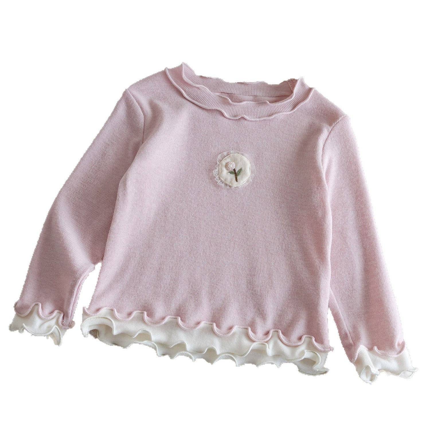 Girls Cotton Lace Long Sleeve Top – Spring Casual Wear – T-Shirts – Image 5