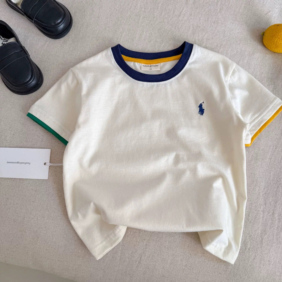 Kids Embroidered Cotton T-Shirt – Trendy Summer Top – T-Shirts – Image 1