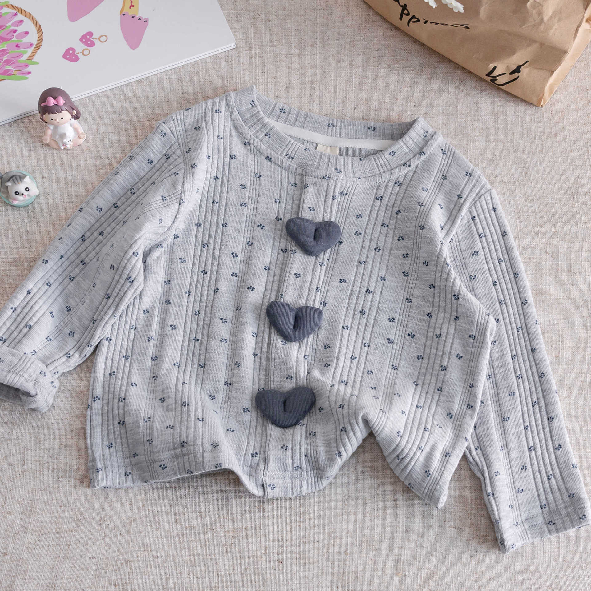 Girls Polka Dot Love Long Sleeve Top – Korean Style – T-Shirts – Image 3