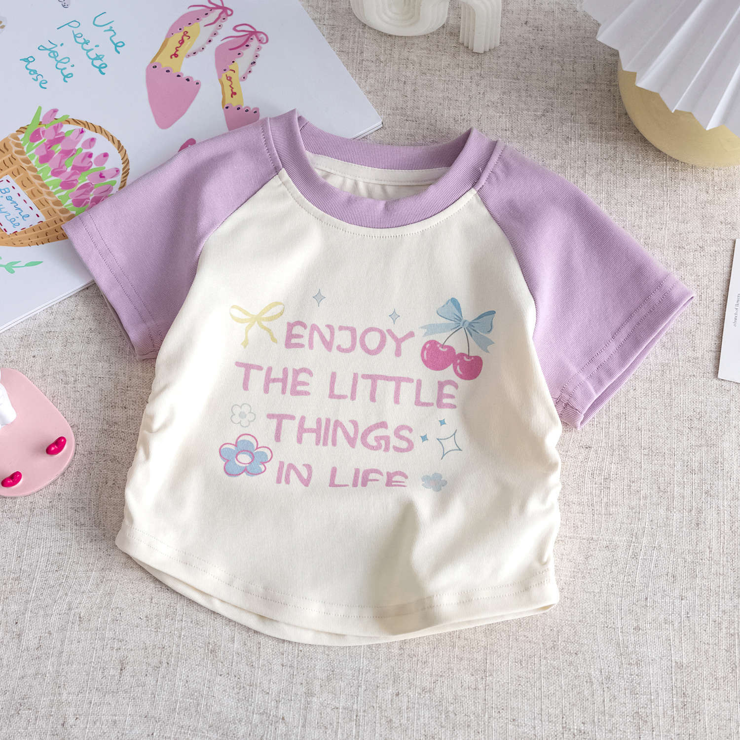 Girls Cartoon Cotton T-Shirt – Summer Casual Top – T-Shirts – Image 4