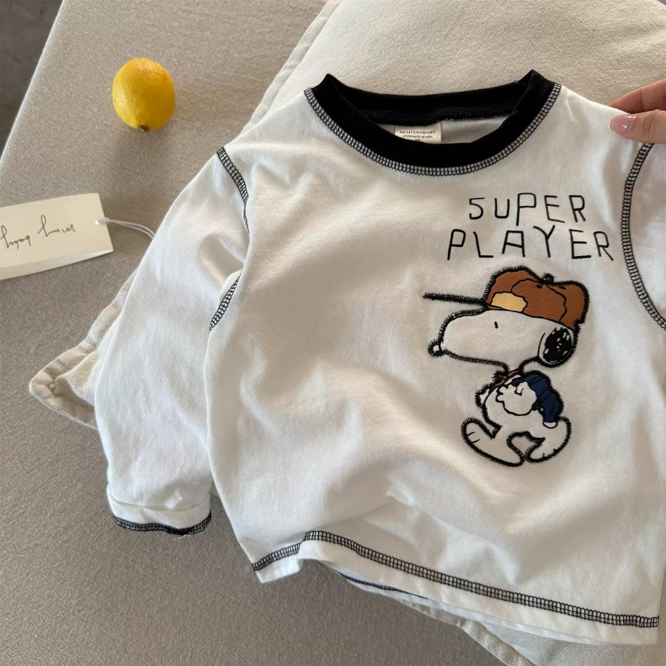 Kids Cartoon Long Sleeve T-Shirt – Trendy Spring Top – T-Shirts – Image 1