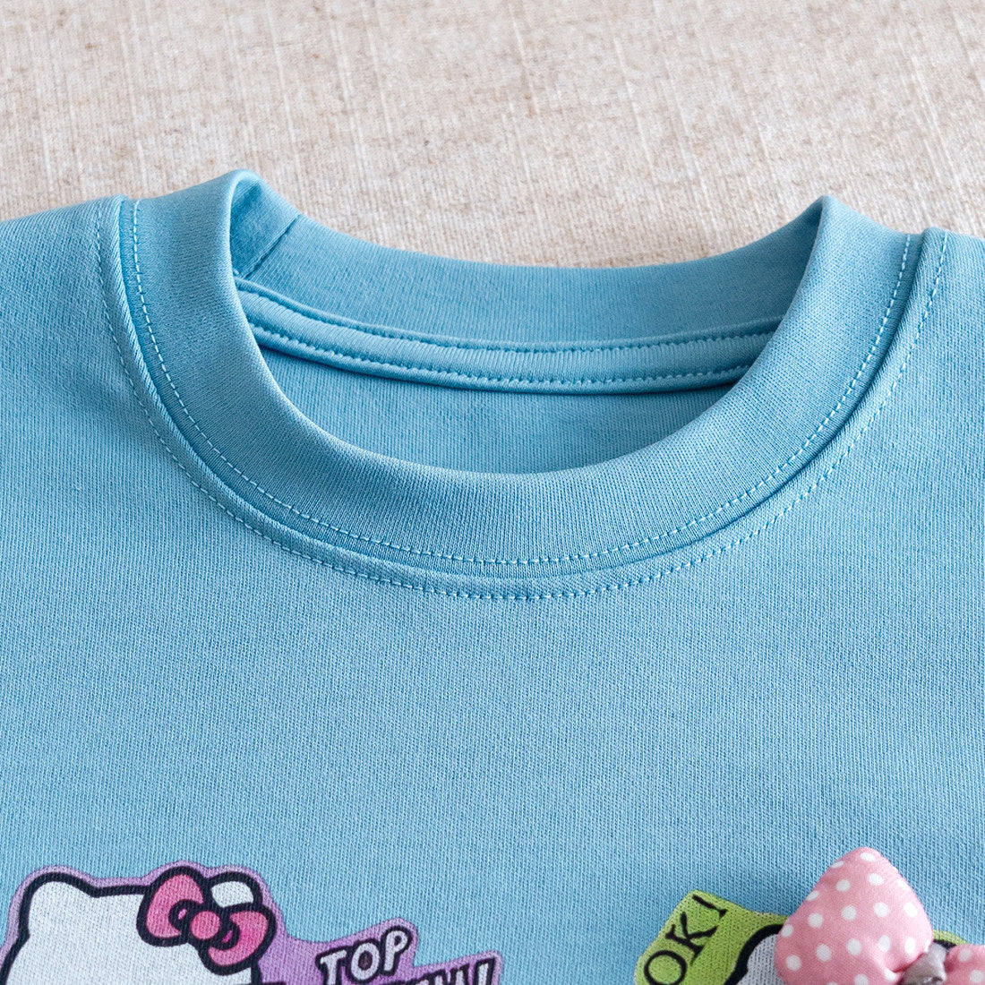 Girls Cartoon Faux Two-Piece Top – Long Sleeve T-Shirt – T-Shirts – Image 3
