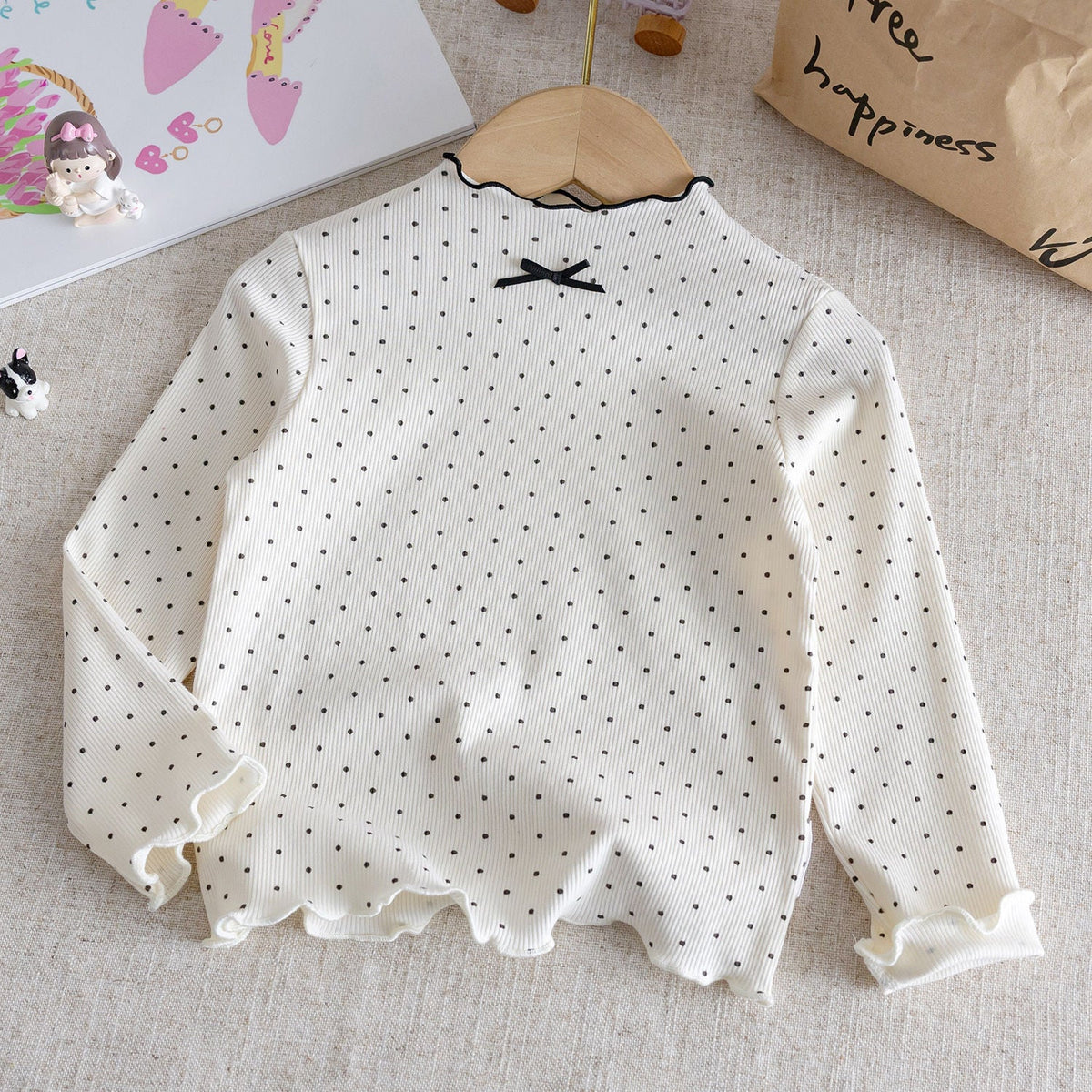 Girls Polka Dot Long Sleeve T-Shirt – Cute Spring Top – T-Shirts – Image 4