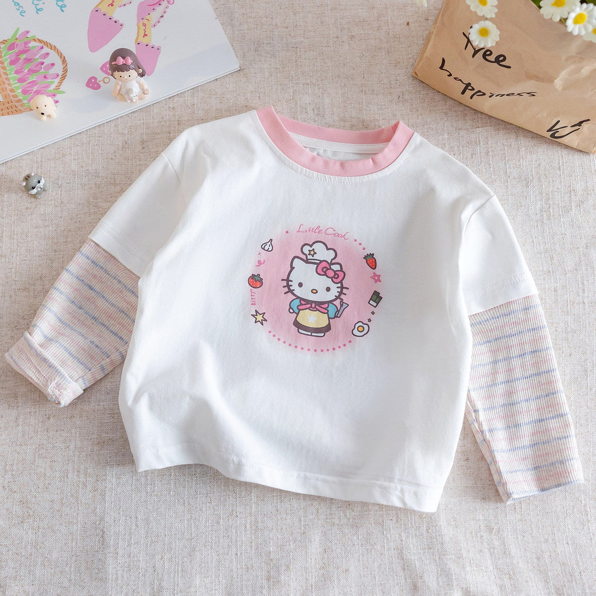 Girls Cartoon Long Sleeve T-Shirt – Korean Spring Top – T-Shirts – Image 3