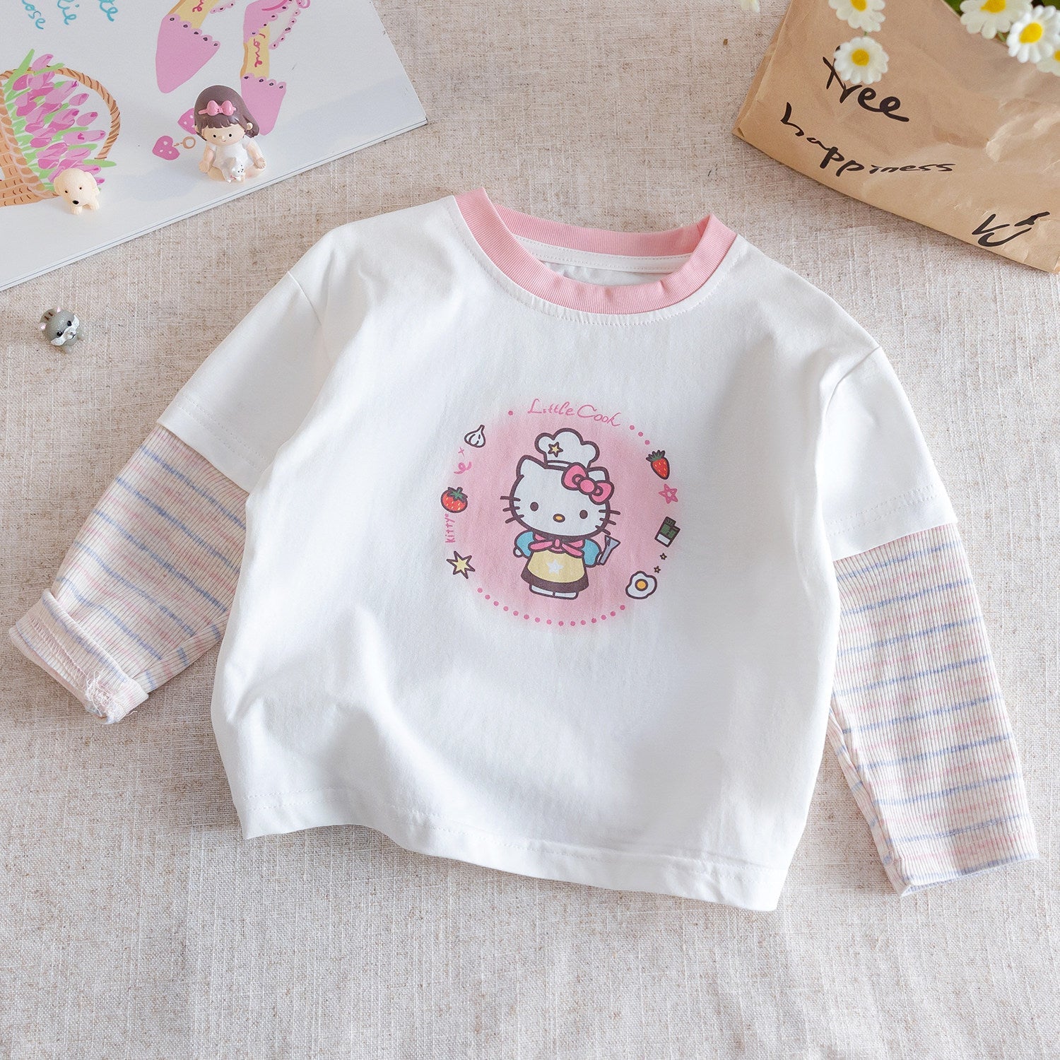 Girls Cartoon Long Sleeve T-Shirt – Korean Spring Top – T-Shirts – Image 3