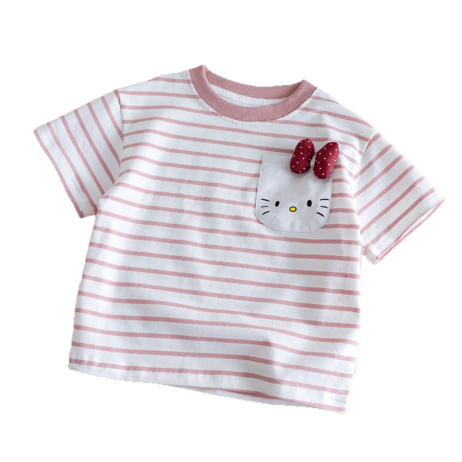 Girls Striped Cartoon T-Shirt – Cute Summer Top – T-Shirts – Image 5