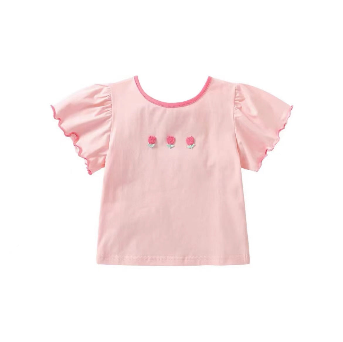 Girls Puff Sleeve Bow T-Shirt – Korean Style Top – T-Shirts – Image 4