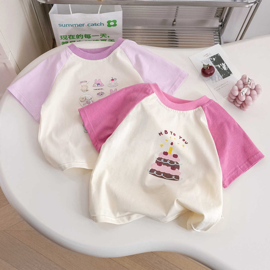 Girls Cute Cartoon T-Shirt – Stylish Summer Top – T-Shirts – Image 1
