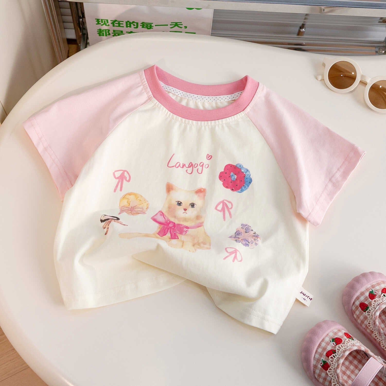 Girls Cartoon Color T-Shirt – Cute Summer Cotton Top – T-Shirts – Image 3