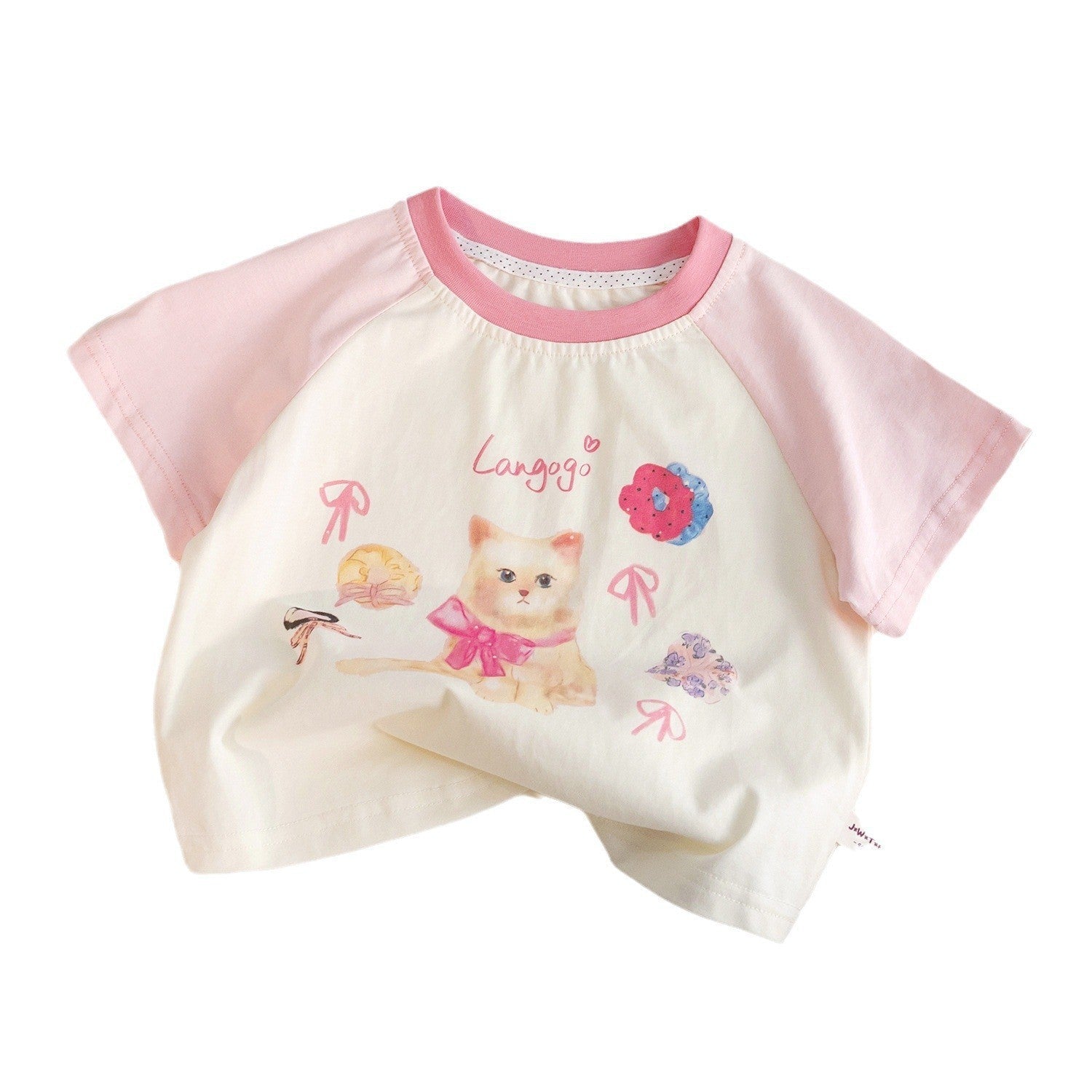 Girls Cartoon Color T-Shirt – Cute Summer Cotton Top – T-Shirts – Image 5