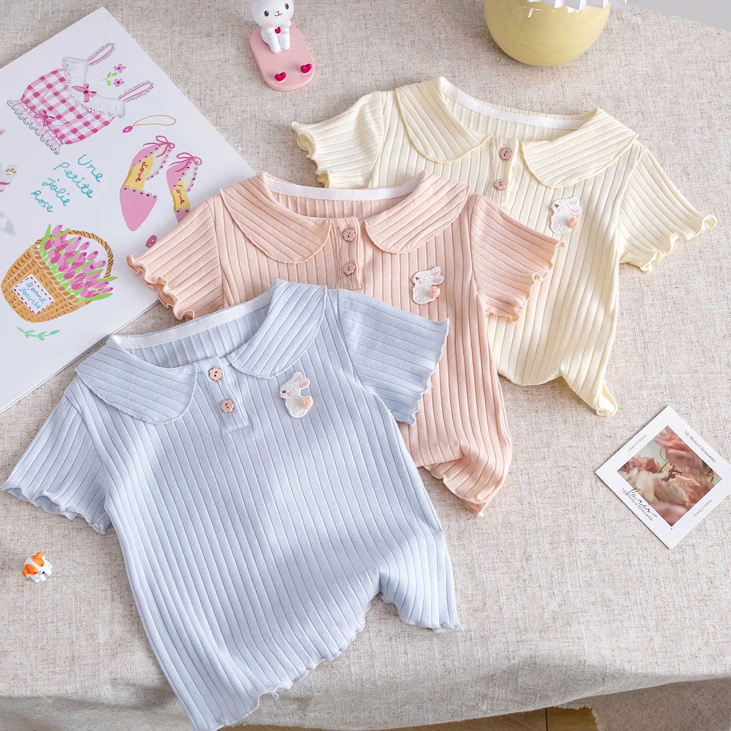 Girls Pure Cotton T-Shirt – Simple All-Match Summer Top – T-Shirts – Image 1