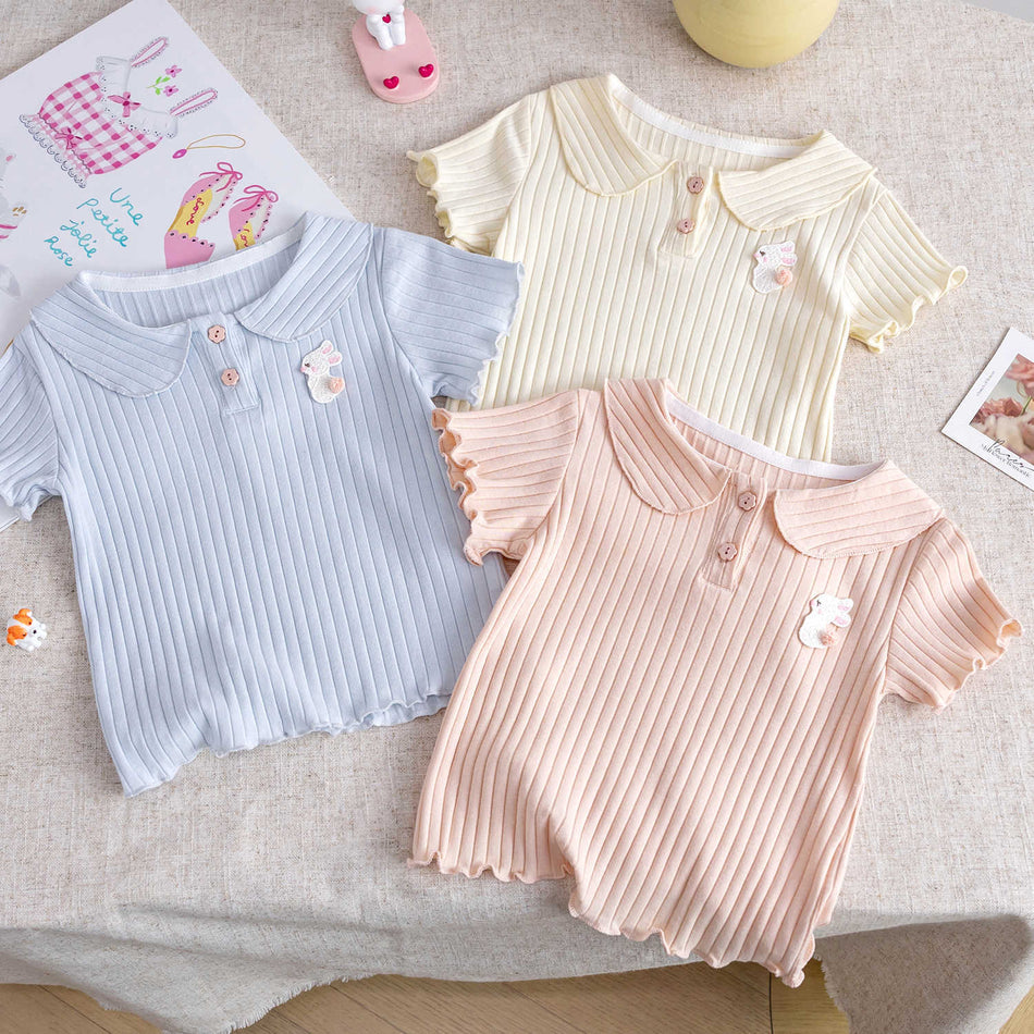 Girls Pure Cotton T-Shirt – Simple All-Match Summer Top – T-Shirts – Image 2