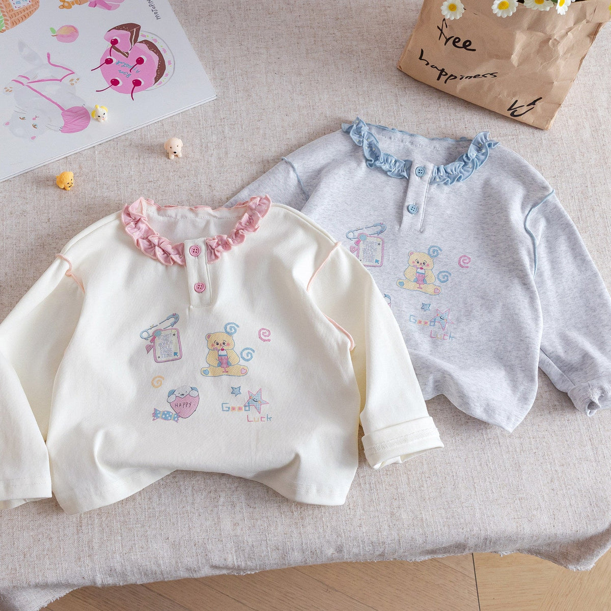 Girls Princess Cartoon Long Sleeve T-Shirt – Sweet Top – T-Shirts – Image 1