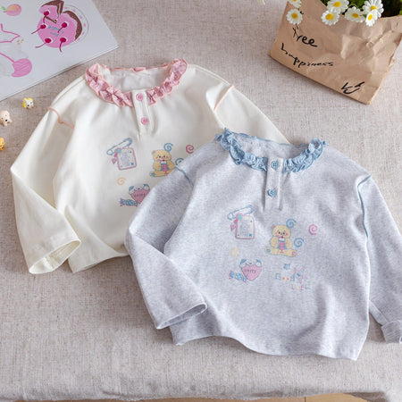Girls Princess Cartoon Long Sleeve T-Shirt – Sweet Top – T-Shirts – Image 2