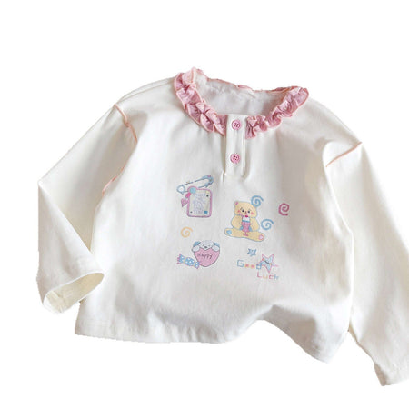 Girls Princess Cartoon Long Sleeve T-Shirt – Sweet Top – T-Shirts – Image 5