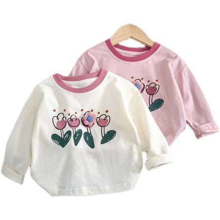 Girls Contrast Print Long Sleeve T-Shirt – Autumn Top – T-Shirts – Image 5