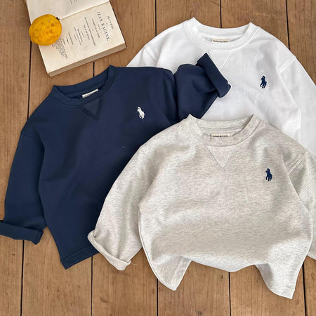 Kids Cotton Long Sleeve T-Shirt – Simple Korean Style – T-Shirts – Image 1