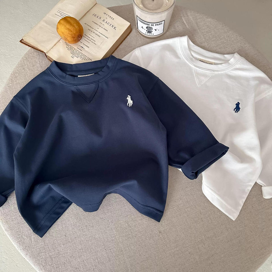 Kids Cotton Long Sleeve T-Shirt – Simple Korean Style – T-Shirts – Image 2