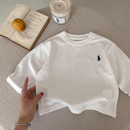 Kids Cotton Long Sleeve T-Shirt – Simple Korean Style – T-Shirts – Image 4