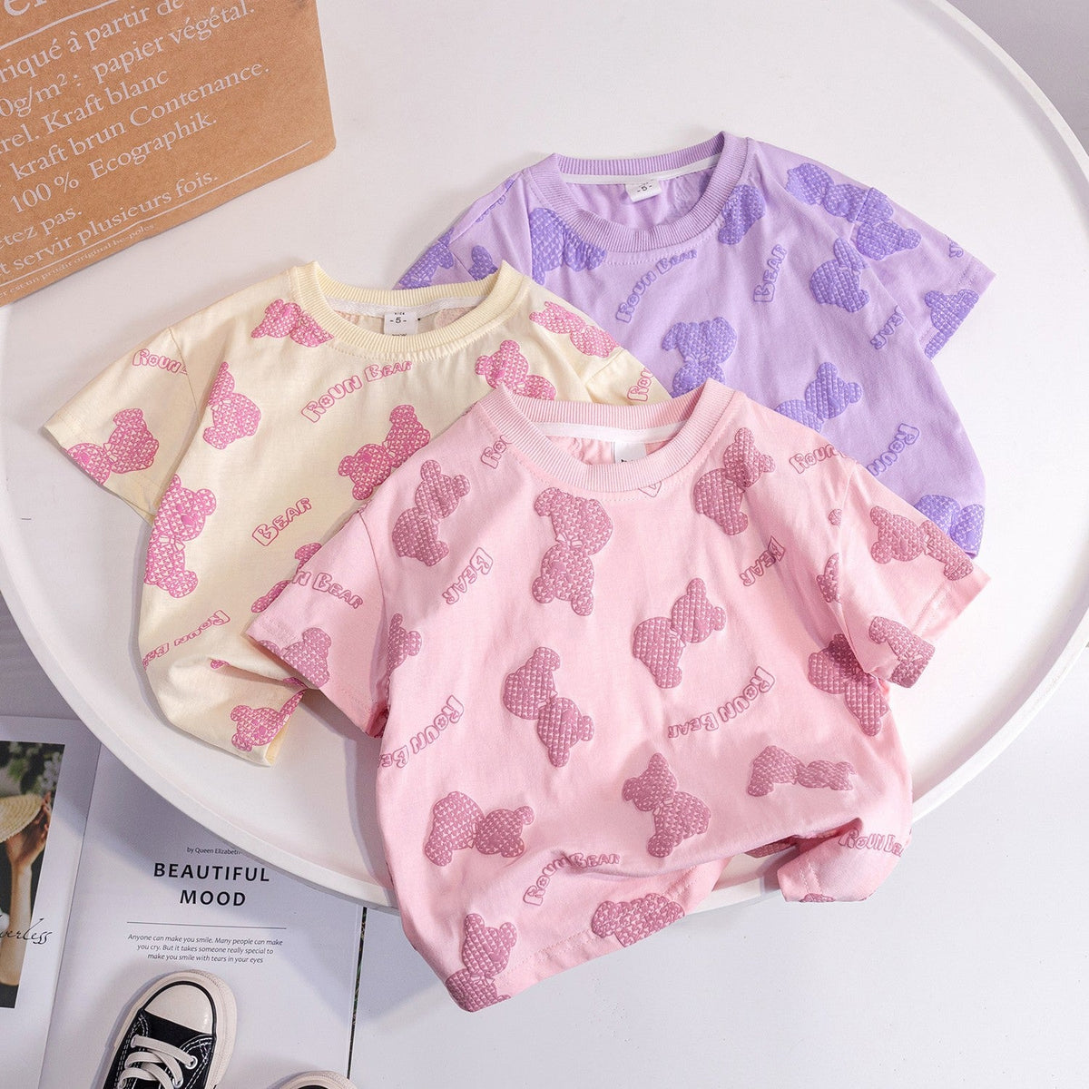 Girls Korean Style Cotton T-Shirt – Cute Summer Top – T-Shirts – Image 1