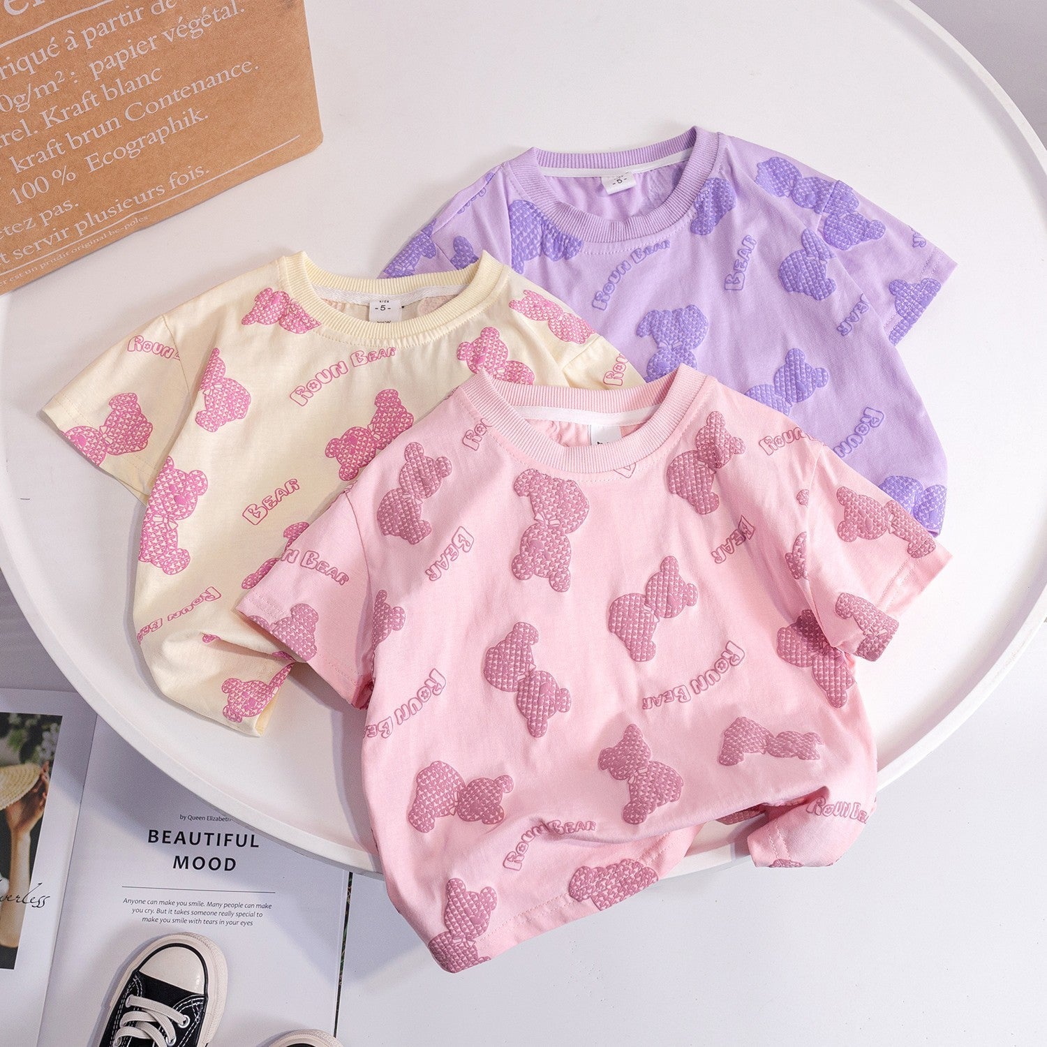 Girls Korean Style Cotton T-Shirt – Cute Summer Top – T-Shirts – Image 1