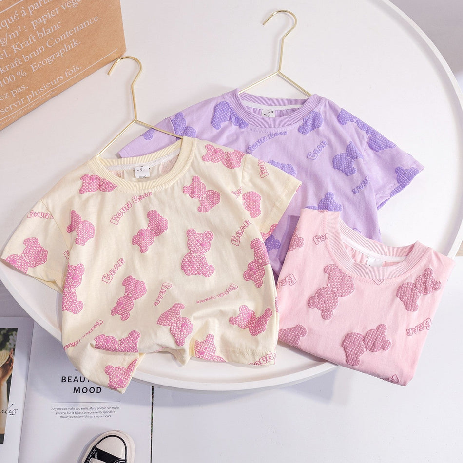 Girls Korean Style Cotton T-Shirt – Cute Summer Top – T-Shirts – Image 2