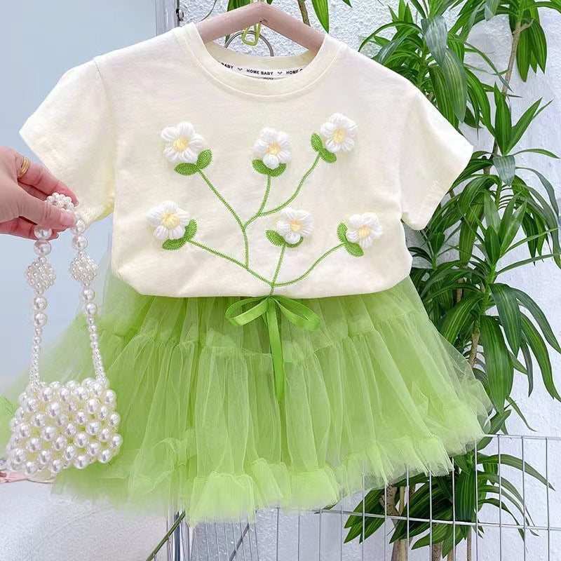 Girls 3D Flower Cotton T-Shirt – Cute Summer Top – T-Shirts – Image 3