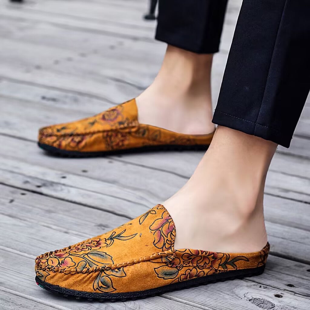 Yellow men's formal shoes - leather dress shoes for office and business occasions