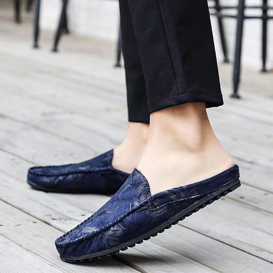 The Apex-Summer – Embossed "Half-Cup" Luxury Mules | Large Size