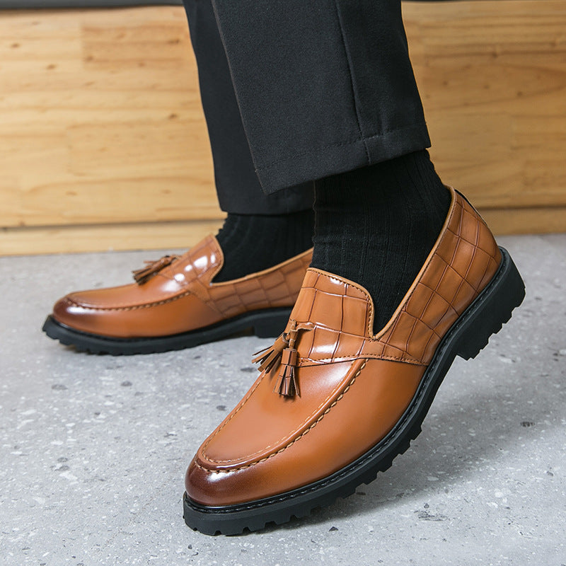 Brown men's formal shoes - leather dress shoes for office and business occasions