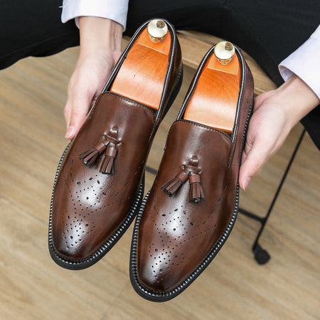 Black men's formal shoes - leather dress shoes for office and business occasions