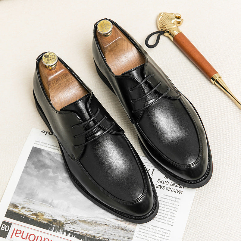 Black men's formal shoes - leather dress shoes for office and business occasions