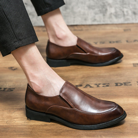 Black men's formal shoes - leather dress shoes for office and business occasions