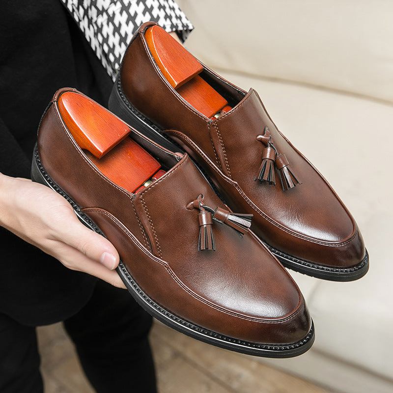 Brown men's formal shoes - leather dress shoes for office and business occasions