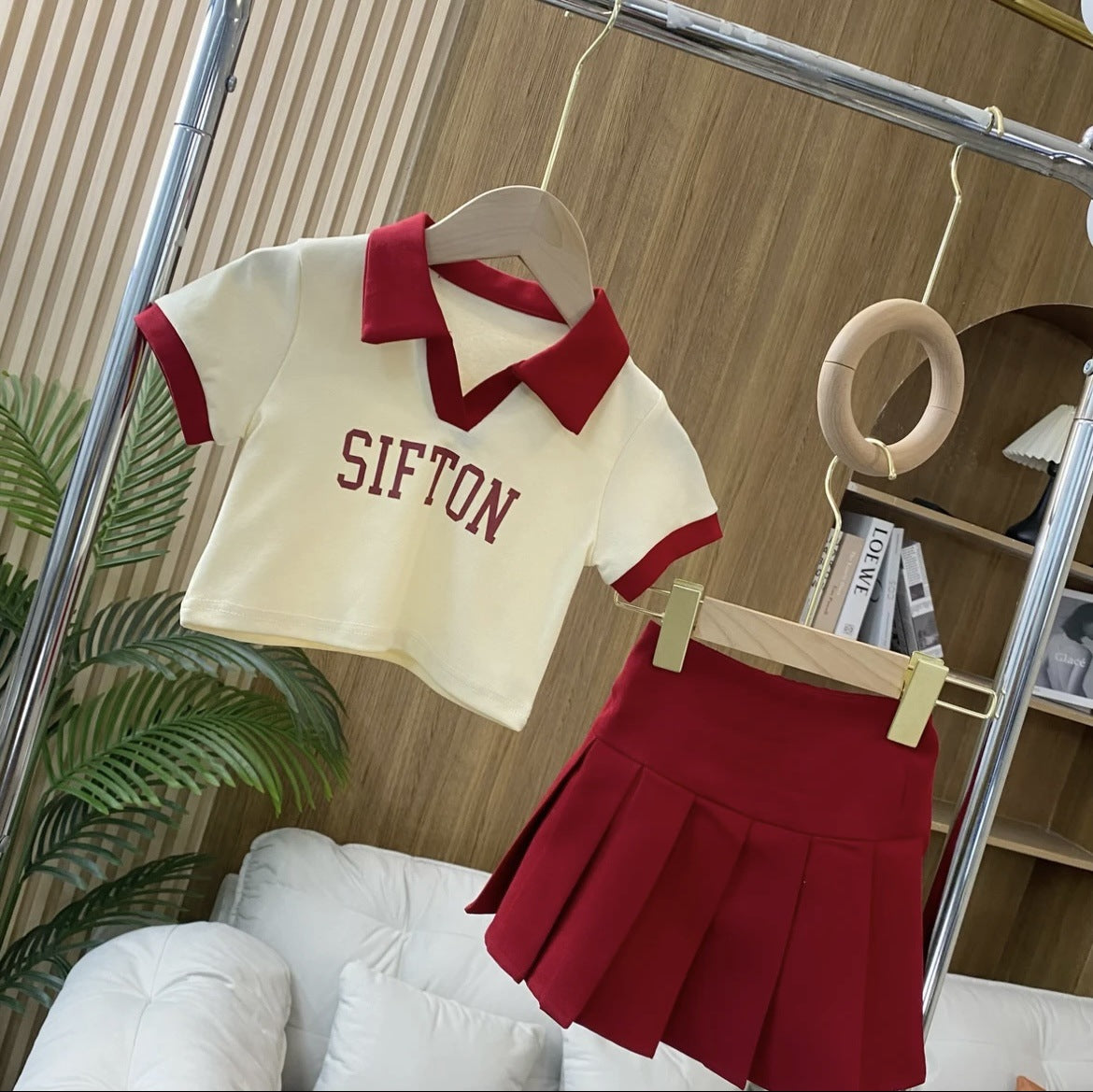 Girls Preppy Polo & Pleated Skirt – Stylish Summer Set – Outfit Sets – Image 3