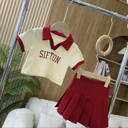Girls Preppy Polo & Pleated Skirt – Stylish Summer Set – Outfit Sets – Image 3
